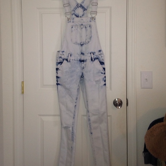 Distressed Overall Jeans