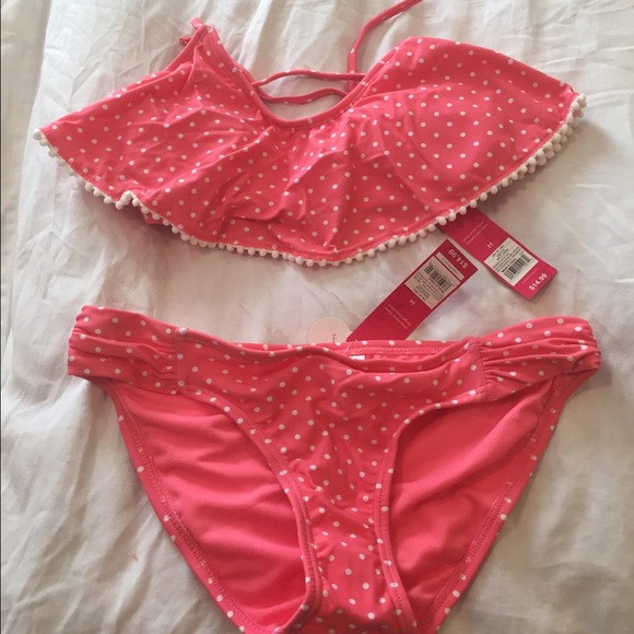 Merona Other - Brand new pink and white polka dot bikini!