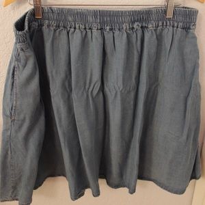 plus-sized denim skater skirt