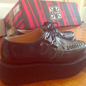 Black leather Creepers by TUK "Mondo"