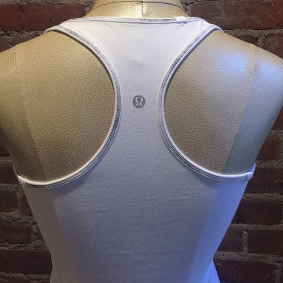 White stretch racerback workout tank