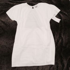 White Cut out Back Dress