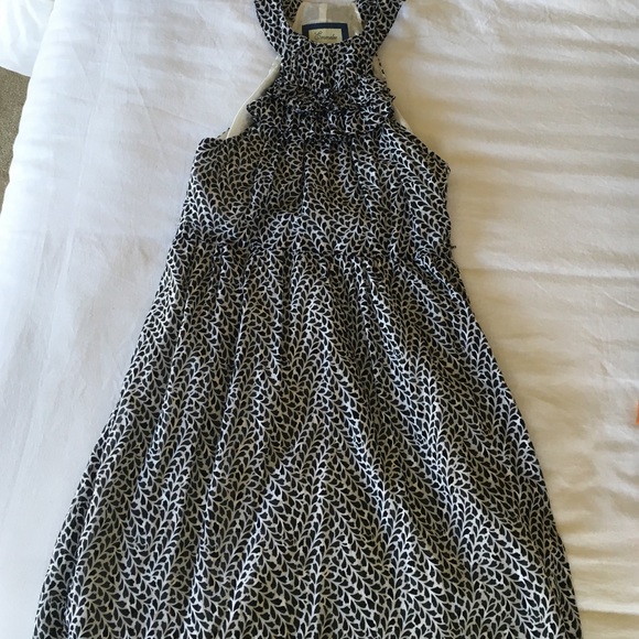 Emmelee black and white high neckline dress