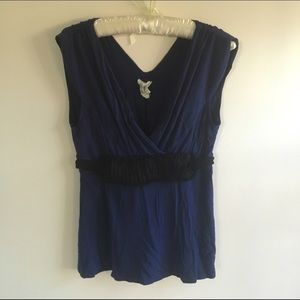 Blue sleeveless top by Anthropologie