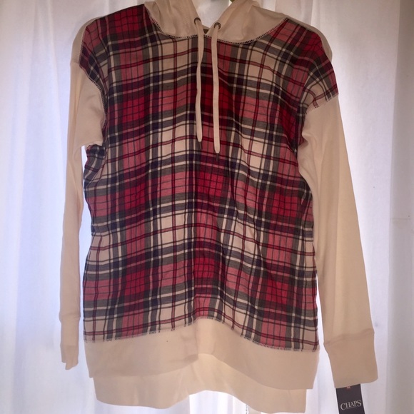 Plaid Chaps Sweatshirt w/ hood
