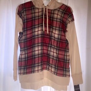 Plaid Chaps Sweatshirt w/ hood