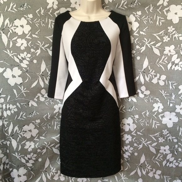 Chaya B&W Colorblock Dress Size 10