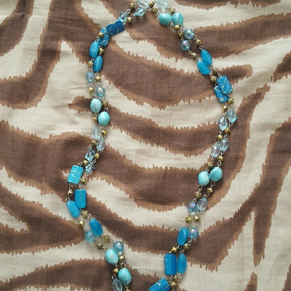 Beautiful Aqua and teal necklace