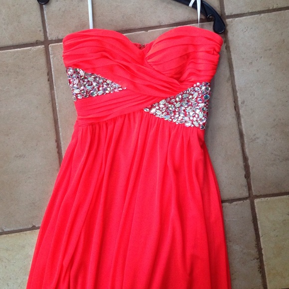 Bright pink prom dress