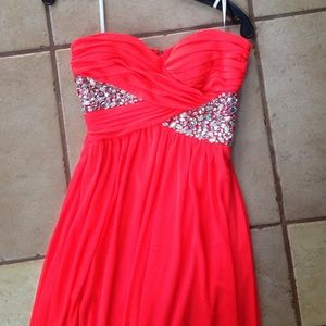 Bright pink prom dress