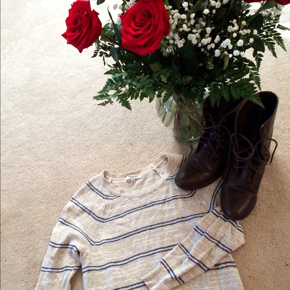 Madewell blue and cream striped sweater