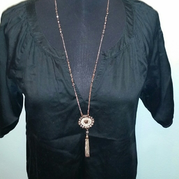 Black loose fit tunic top