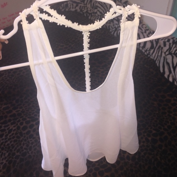 a white top