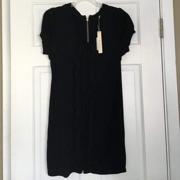NWT Easley Black dress with ruffles