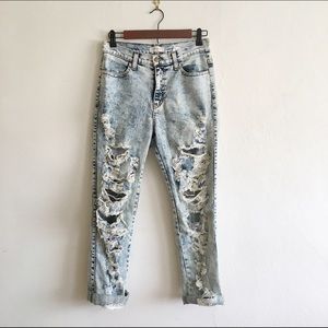🍓Vibrant MIU Distressed Boyfriend Jeans