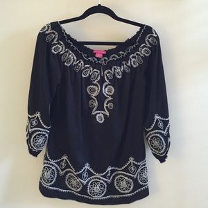 Off the shoulder 3/4 length sleeves top
