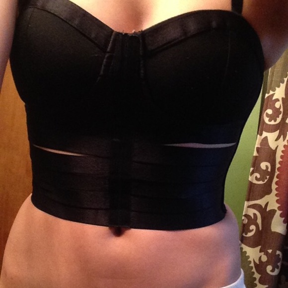 Black caged crop top