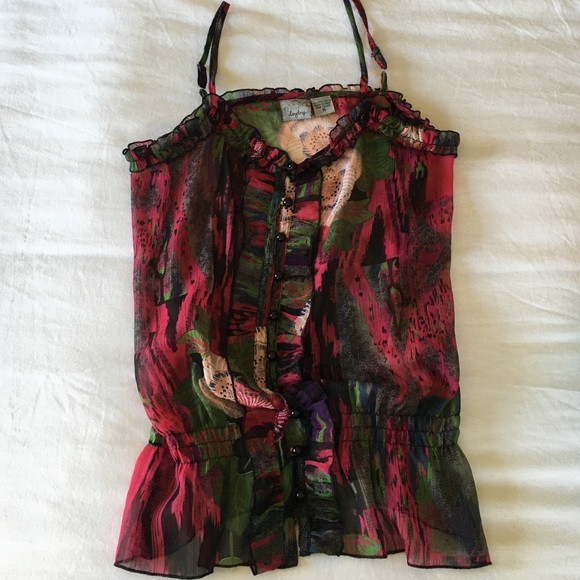 Vibrant sheer tank top