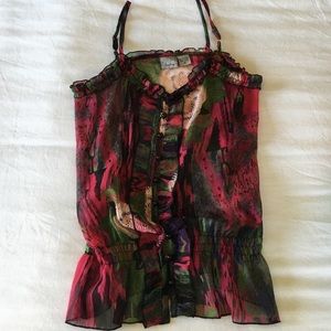 Vibrant sheer tank top