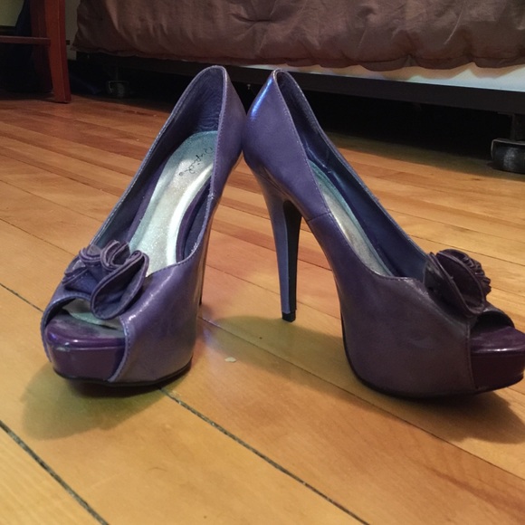 Purple Peep Toe Pump