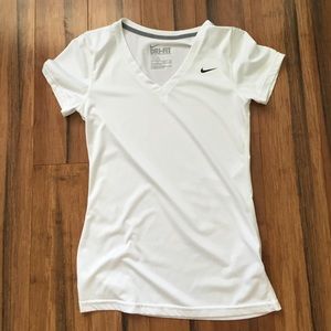 White Dri-Fit workout tee