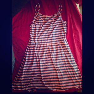Navy and pink Mid thigh striped dress
