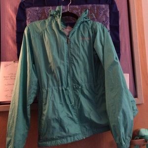 Seafoam Green Columbia Rain Jacket