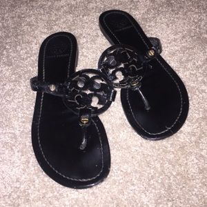 Tory Burch Miller Patent black sandals