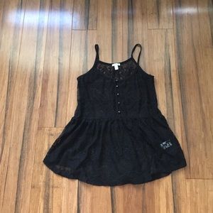 Black lace peplum top