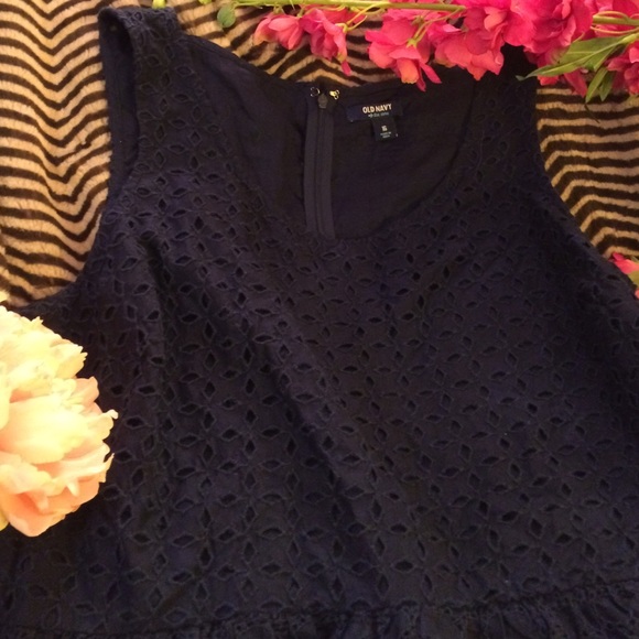 Old navy navy eyelet cut out dress