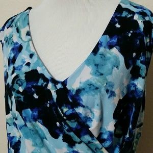 Ann Taylor Sleeveless Floral Faux Wrap Top