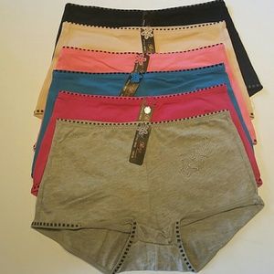 6 Boyshort Panties with Butterfly Design