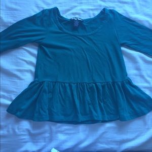 Aqua blue flare crop top