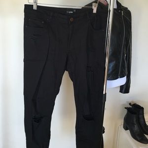 ASOS Petite ripped black denim pants