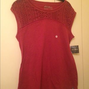 Eddie Bauer short sleeve lace top
