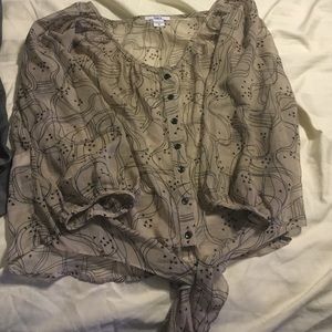 Grey and black sheer shirt