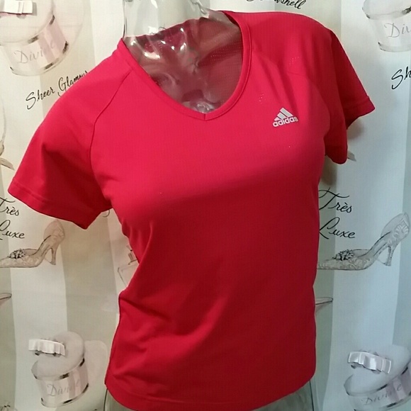 Adidas Red climate medium workout yoga top