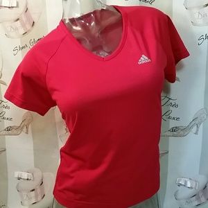 Adidas Red climate medium workout yoga top