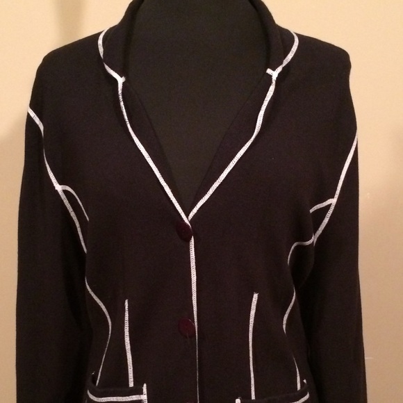 Sale! Jessica London Black and white cardigan