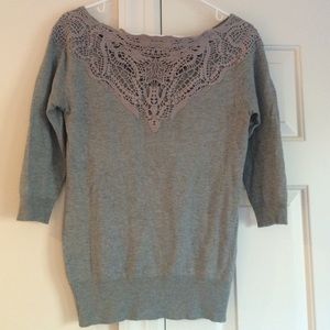 Gray lace sweater