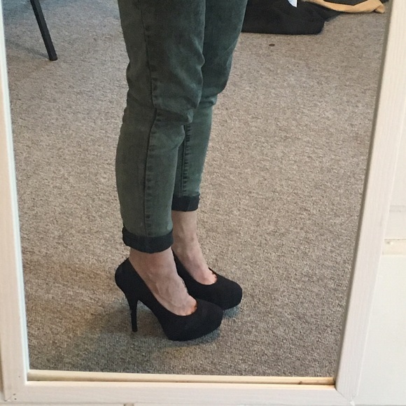 Black platform heels