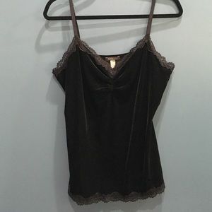 Black velvety camisole