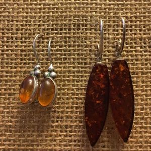 Sterling silver and Amber earrings.