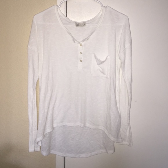 White Abercrombie and Fitch Henley top