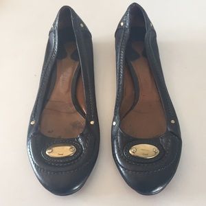 Chloe black leather ballet flats