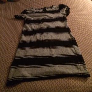 Striped cotton blend dress