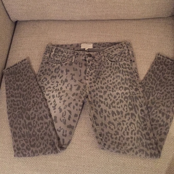 Leopard print gray Current Elliott jeans