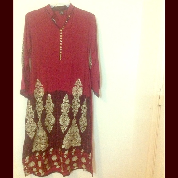 Fabulous Red and Black button down dress - Picture 1 of 4