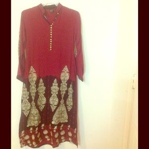 Fabulous Red and Black button down dress