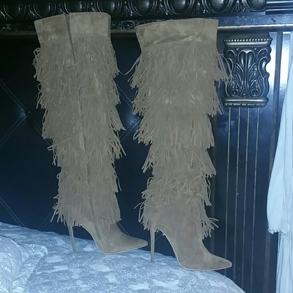 Fabulous faux seude thigh high boots